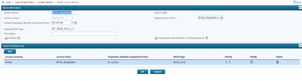 iMC UAM BYOD Registration Service