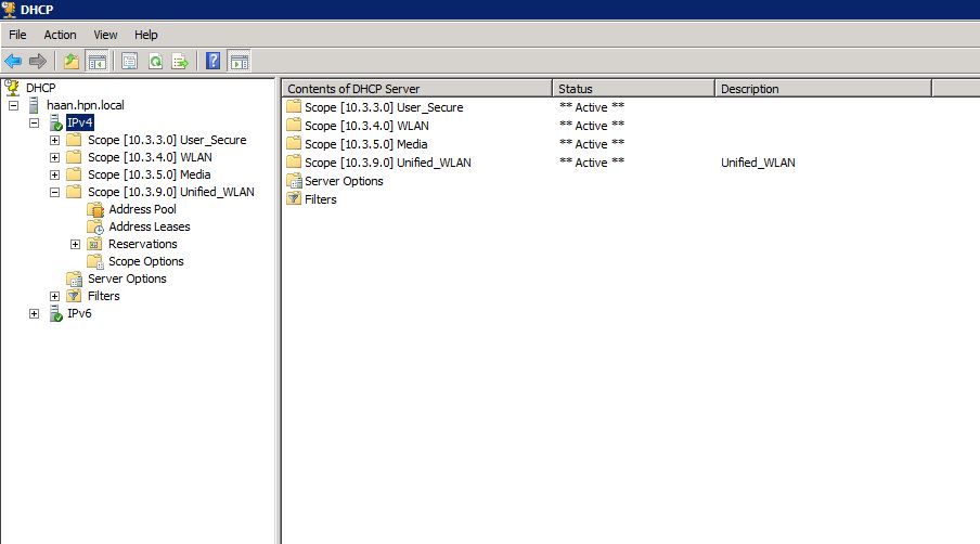 DHCP-management-console