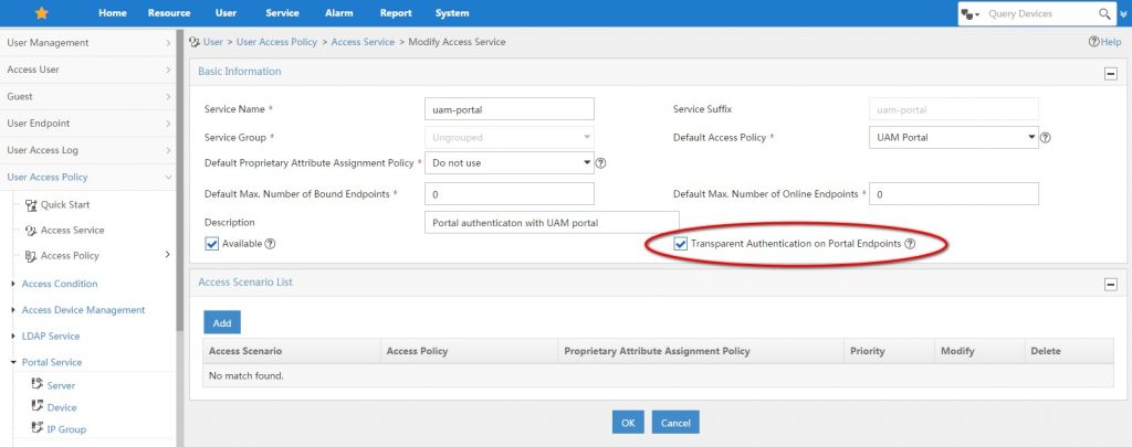 UAM-Access-Service-Transparent-Authentication