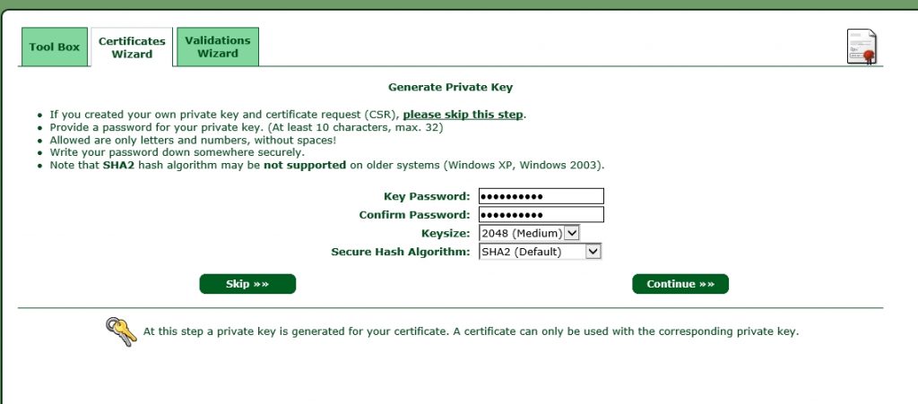 StartSSL-Create-Certificate-Key