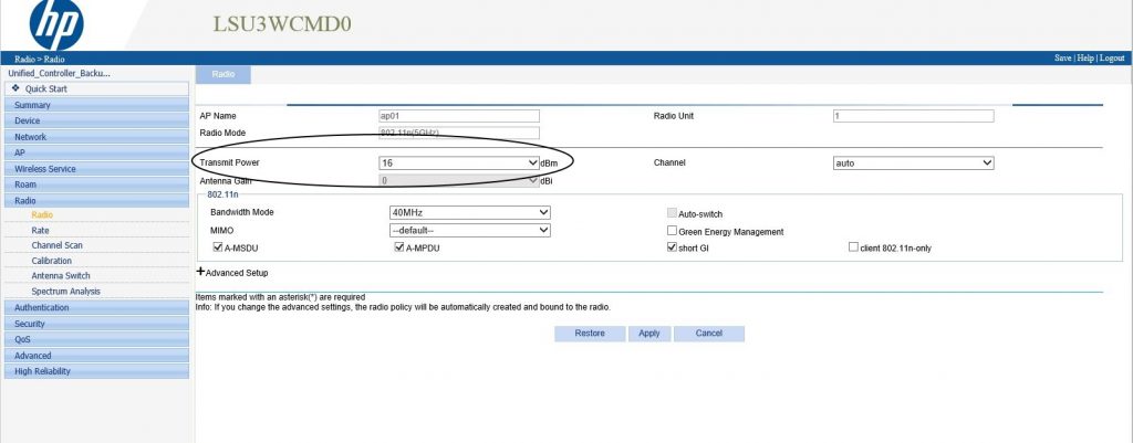 Transmit-Power-for-Unified-Controller