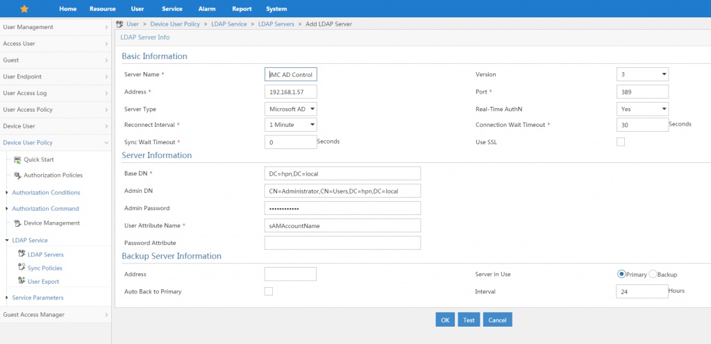 iMC-Tacacs-Add-AD-Server