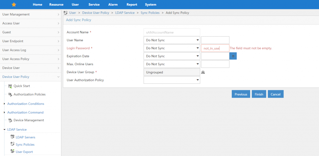 iMC-Tacacs-Add-Sync-Policy-Attributes