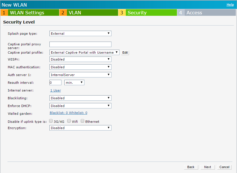 Aruba Instant with External Captive Portal - Security