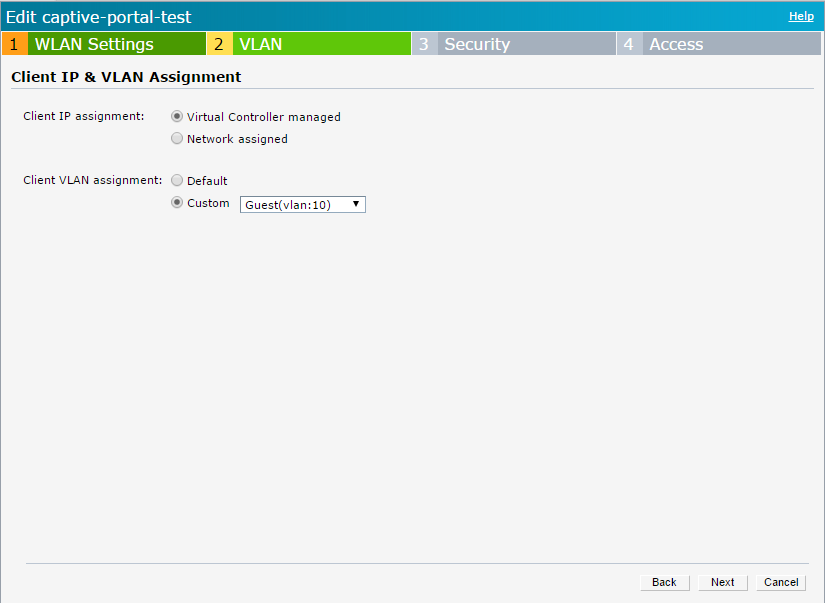 Aruba Instant - External Captive Portal Enhancement - Custom VLAN