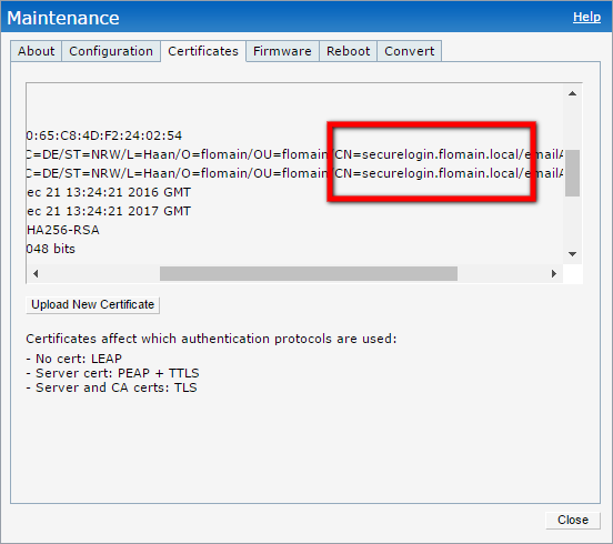 Aruba Instant - External Captive Portal Enhancement - Upload New Certificate CN