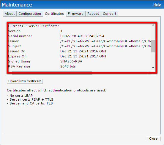 Aruba Instant - External Captive Portal Enhancement - Upload New Certificate for CP