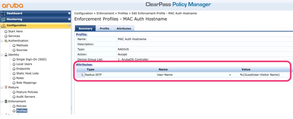 Mac Authentication with Username - Create Profile for Username