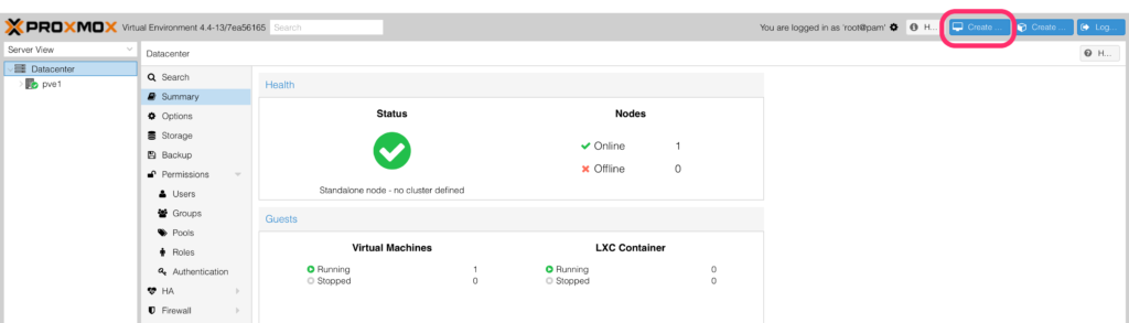 Install ClearPass on Proxmox - Create new VM