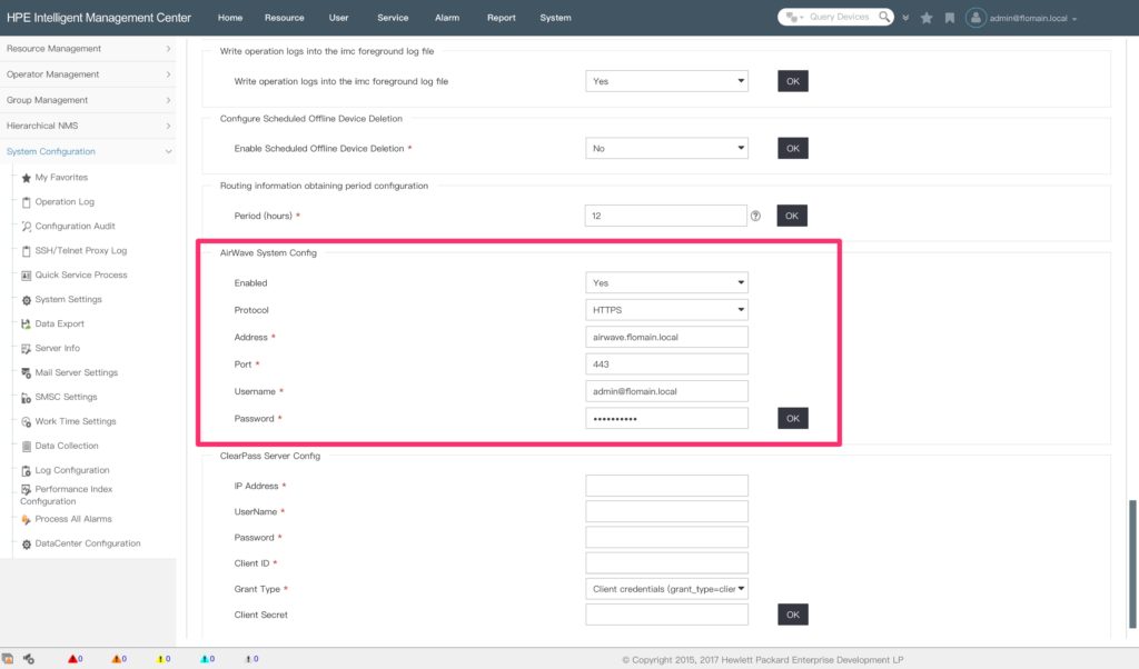 Sync Airwave AP's to iMC - Configure AireWave Access in iMC