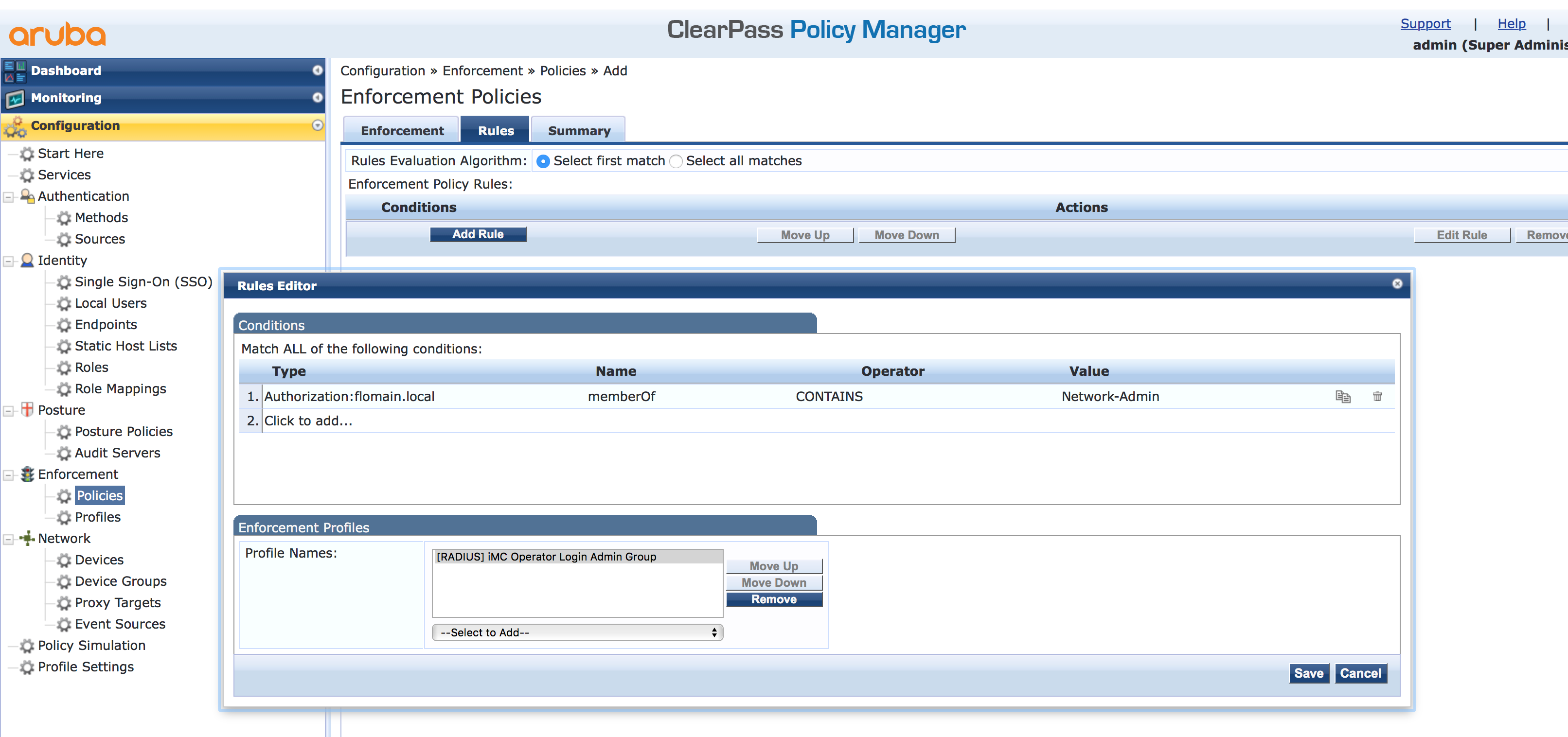 IMC Operator Login With Radius ClearPass Flomain Networking IMC Operator Login With Radius ClearPass Flomain Networking