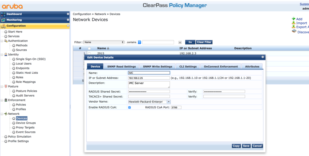 IMC Operator Login With Radius ClearPass Flomain Networking IMC Operator Login With Radius ClearPass Flomain Networking