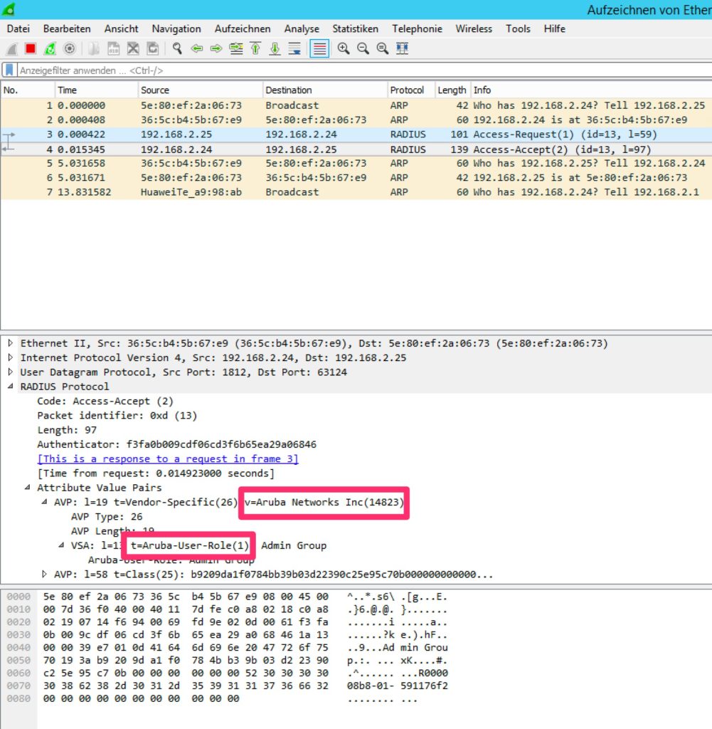 iMC Operator Login - Vendor ID and Type from Wireshark