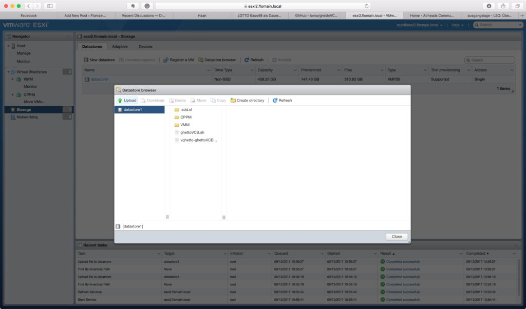 Backup ESXi - Upload Files to ESXi Datastore