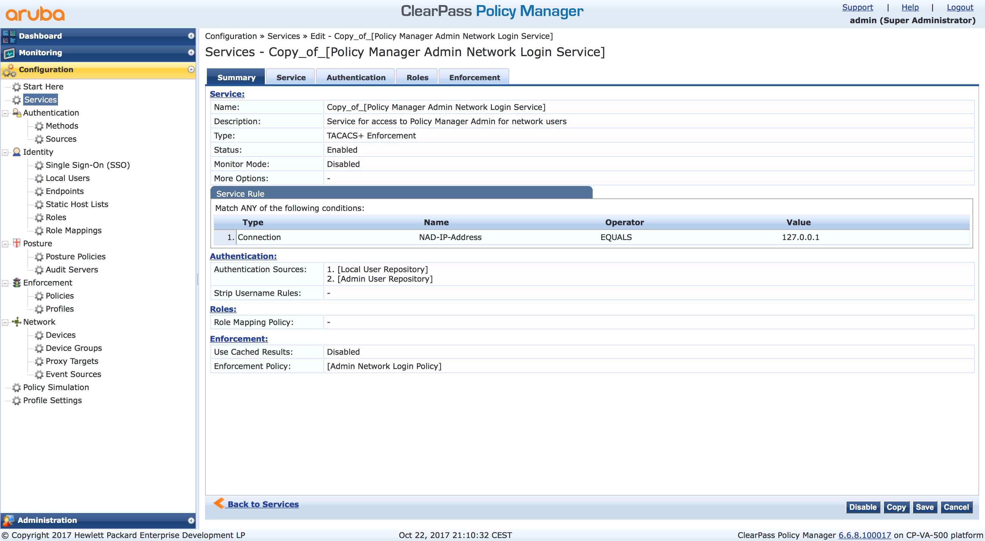 ClearPass Operator Login with Active Directory