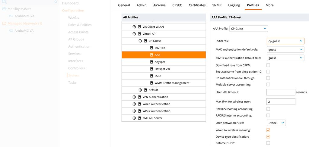 Captive Portal without PEFNG - Change Initial Role