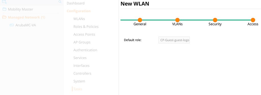 Captive Portal without PEFNG - Create WLAN Access