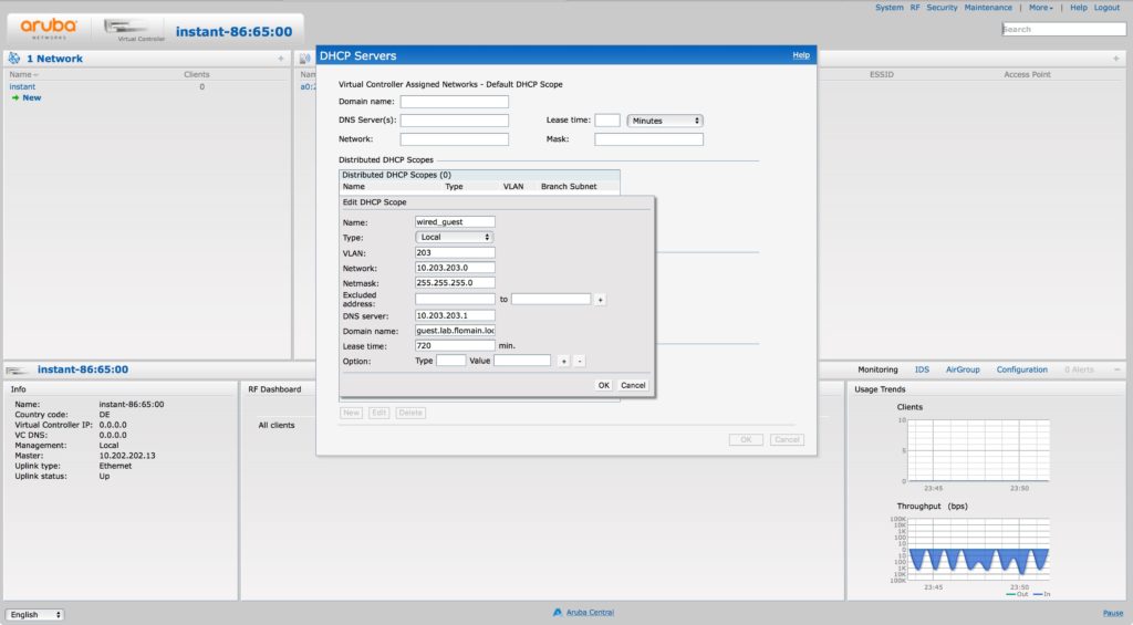 Wired Guest Access - Local DHCP Scope