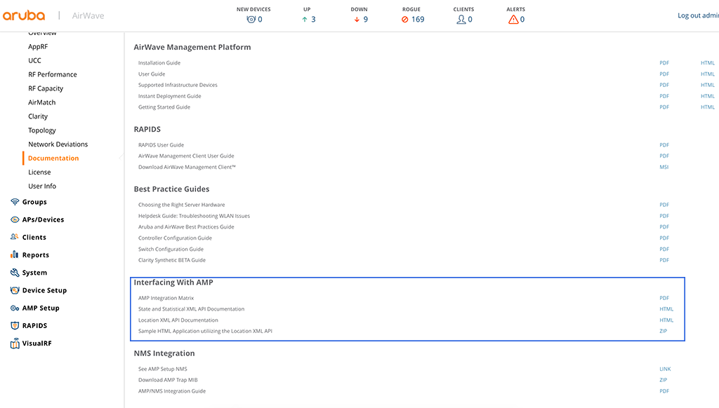 AirWave RestAPI - Documentation