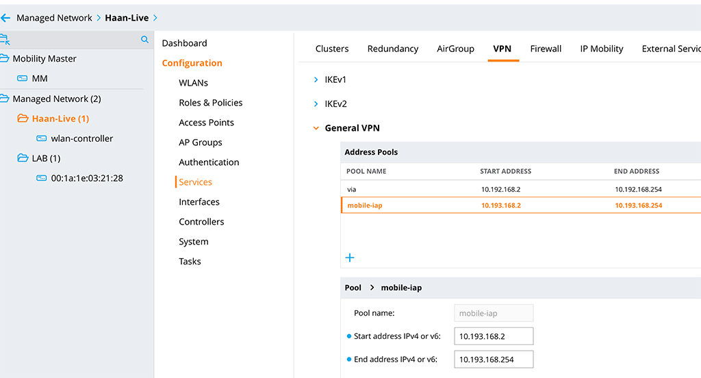 IAP VPN - Create IP Address Pool