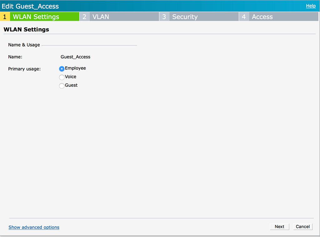 IAP VPN Guest - WLAN Settings