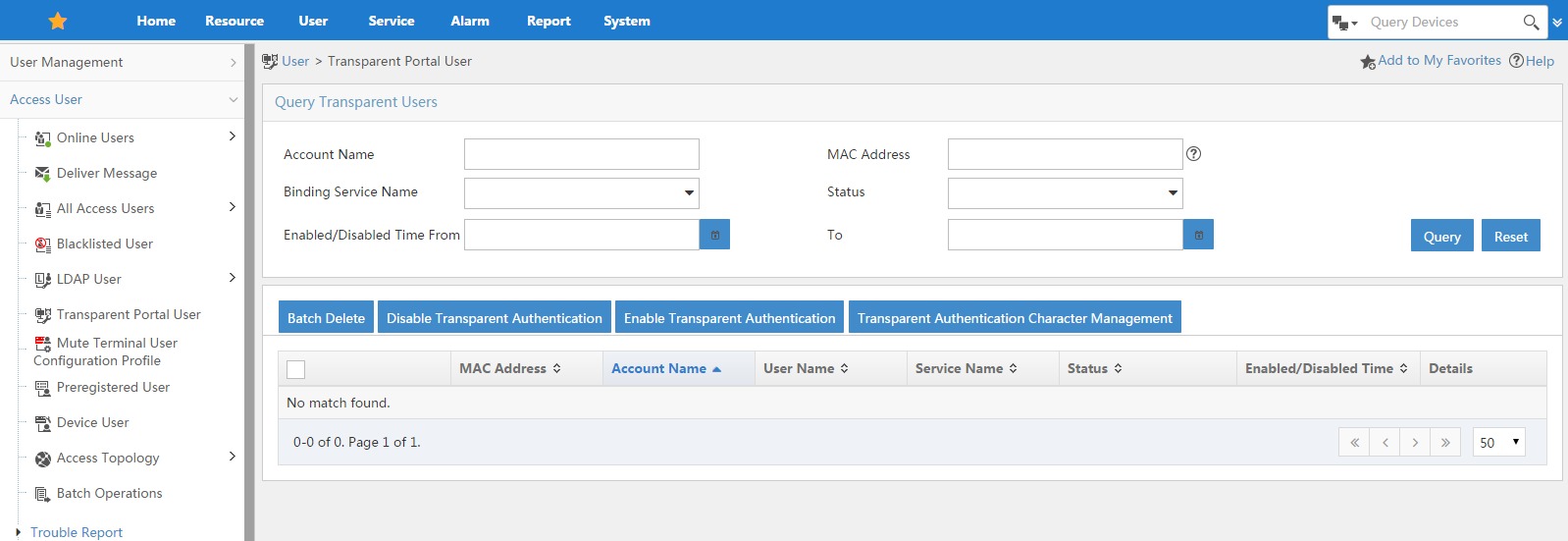 UAM Transparent Portal User