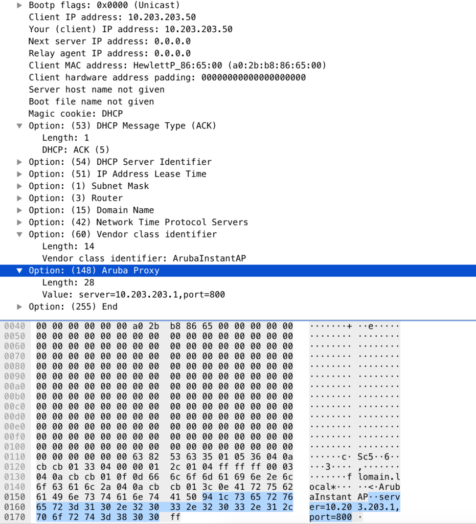 Dynamic Proxy Settings - DHCP Options