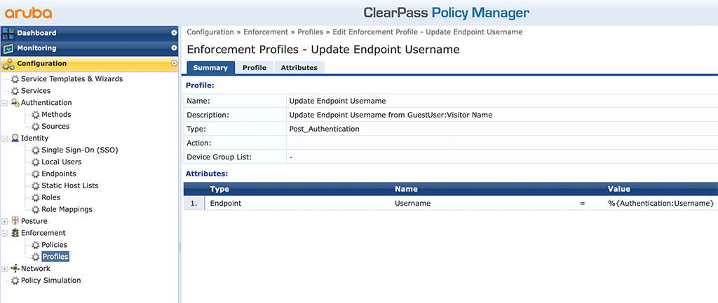 ClearPass Sponsored Guest Login - Set Username Profile