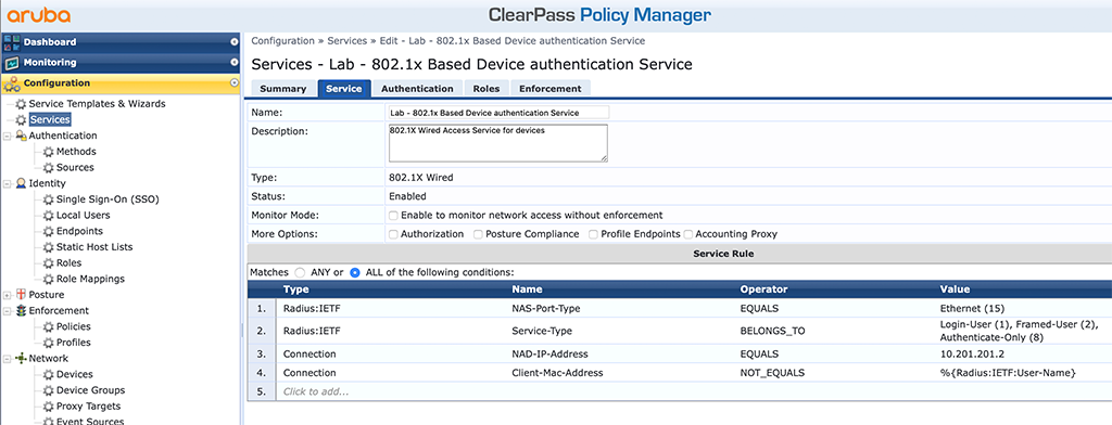 Campus AP Authentication - Add EAP Auth Service