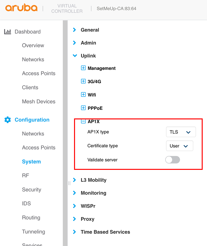 Instant AP Authentication - Configure EAP-TLS Methode on IAP