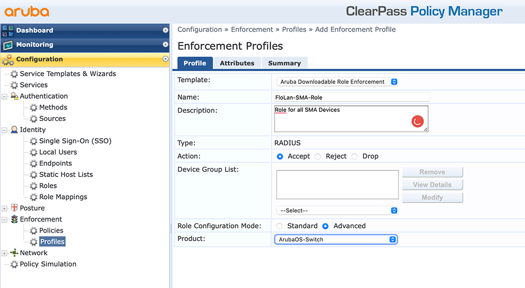 Downloadable User Role - Add DUR Enforcement Profile