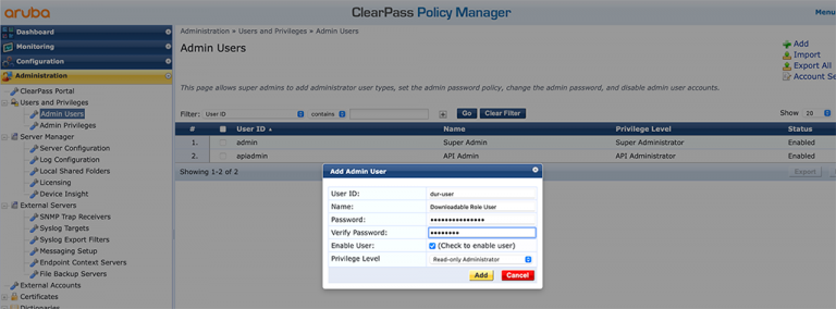 Aruba Downloadable User Roles - Flomain Networking