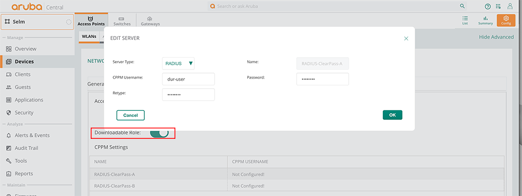 Aruba Downloadable User Roles - Flomain Networking