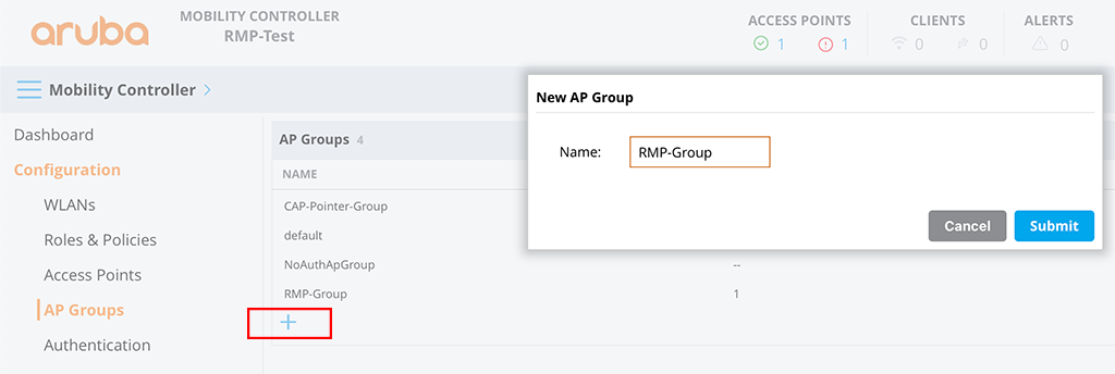 Aruba Remote Mesh - Create AP Groups