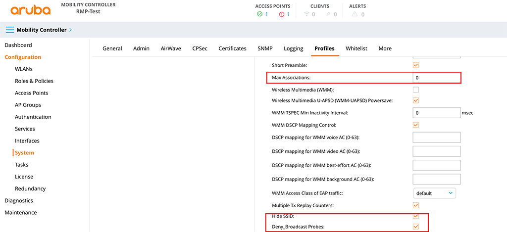 Aruba Remote Mesh - Create a SSID Profile