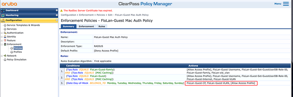 Downloadable User Role - DUR Policy with VLAN