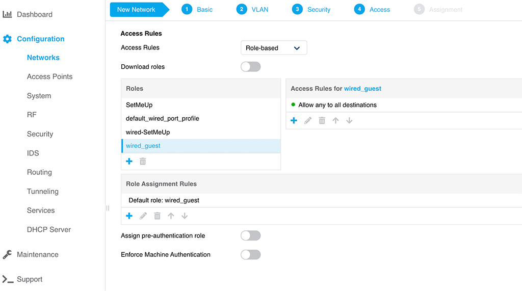 Create new Network - Access