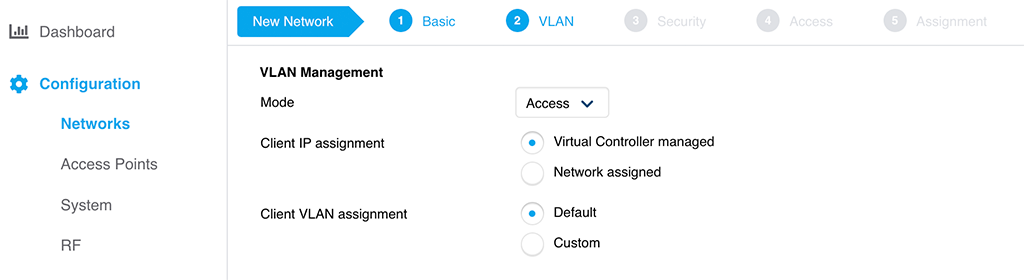 Create new Network - VLAN