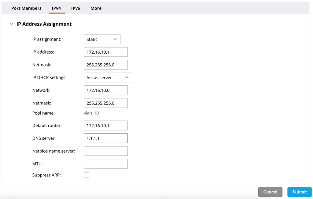 Wired Guest Access - Assign an IP to the new VLAN