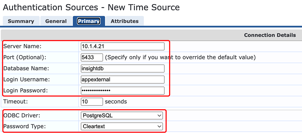 Add New Authentication Source - Primary