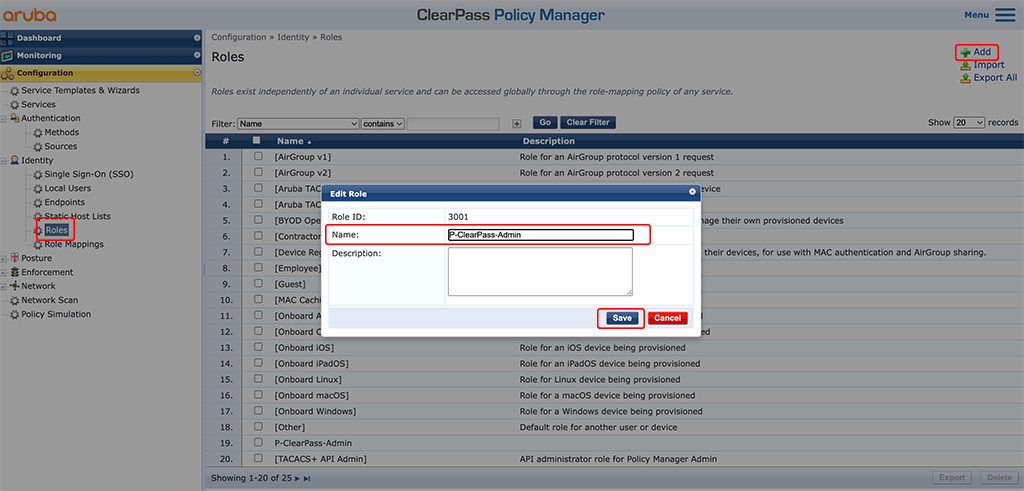 ClearPass SSO with Google Workspace - Add Role in ClearPass