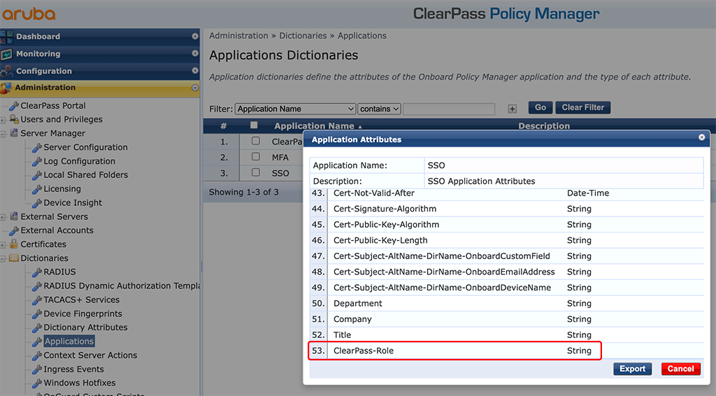 ClearPass SSO with Google Workspace - SSO Dictionary
