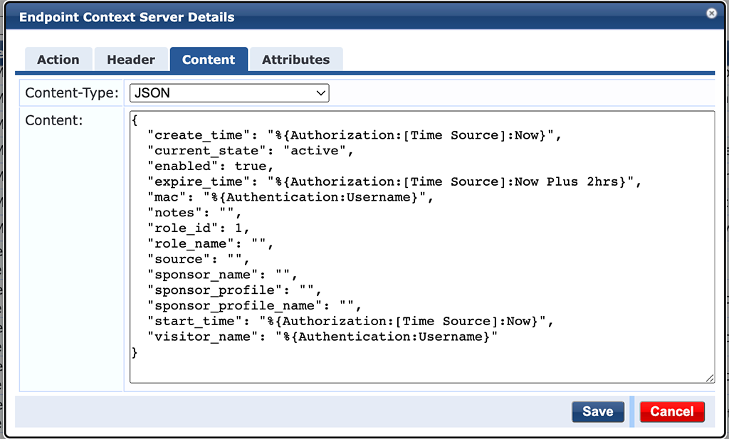 Create Context Server Action - Content Tab