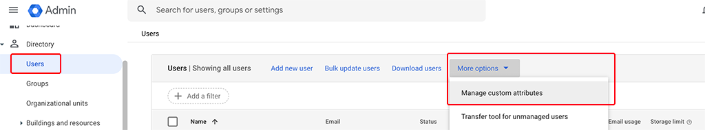 Manage Custom Attributes in Google Workspace