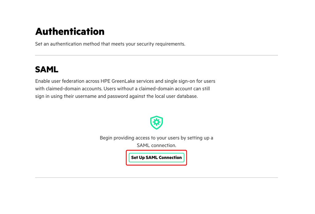 HPE Greenlake - Add SAML Domain