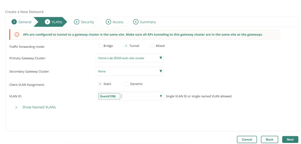 Central - Add SSID VLANs