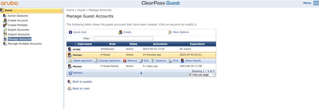ClearPass - Guest User Overview