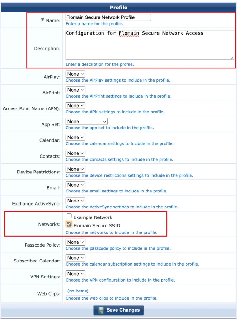 ClearPass Onboard.- Configuration Profile