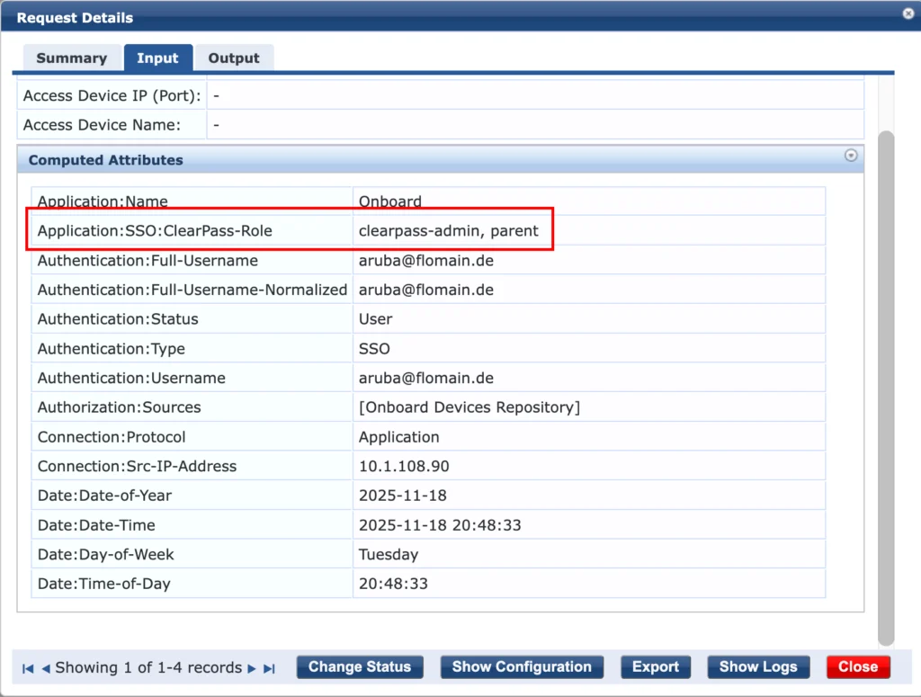 Google SSO Request Details Input