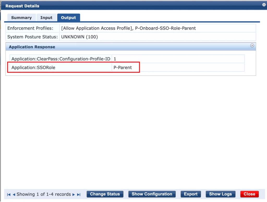 Google SSO Request Details Output